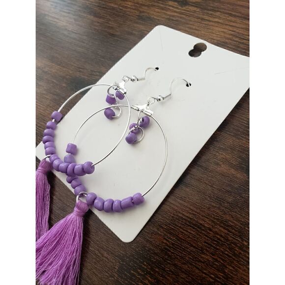 Fringe Hoop Earrings    - Picture 3 of 4